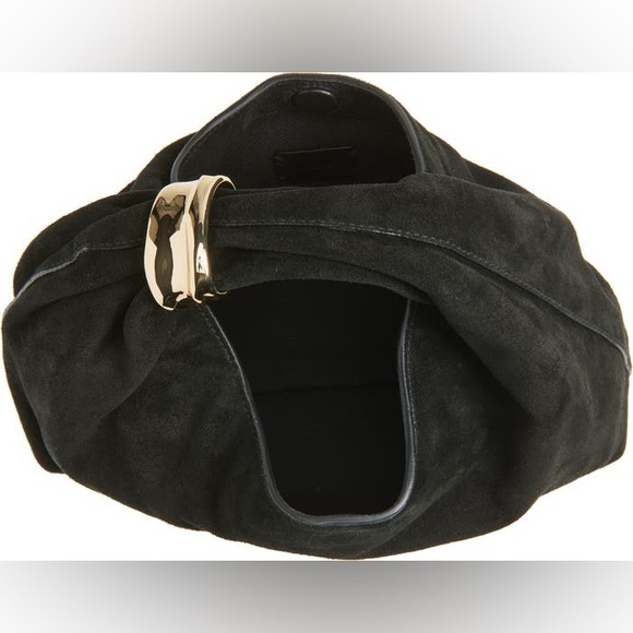 NWT Madewell Suede Mini Ring Pouch shoulder handbag - black - Picture 3 of 7